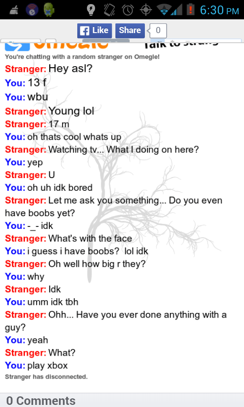 Young girl plays omegle
