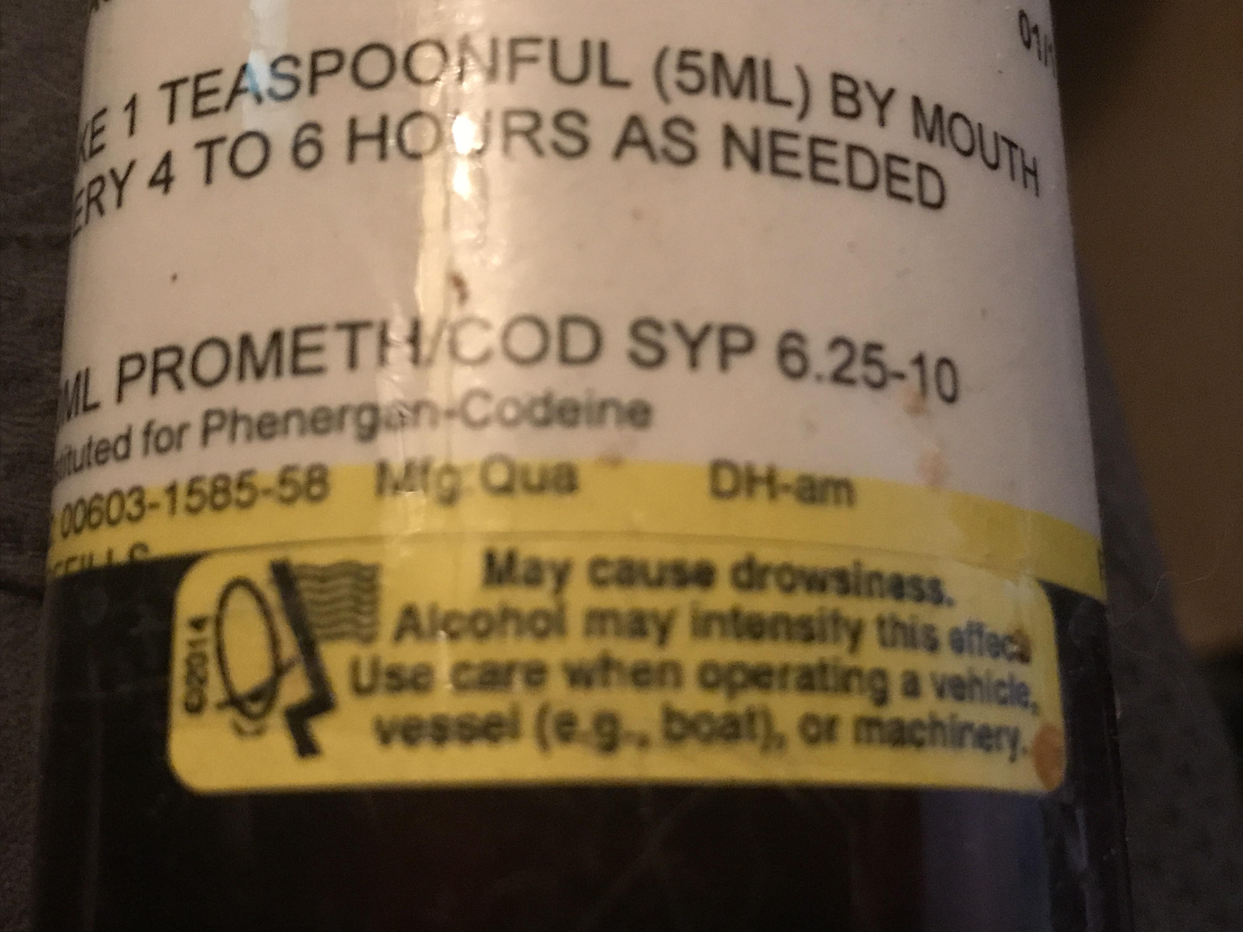 Getting fucked up from promethazine