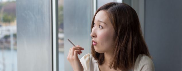 Smoking asian girl